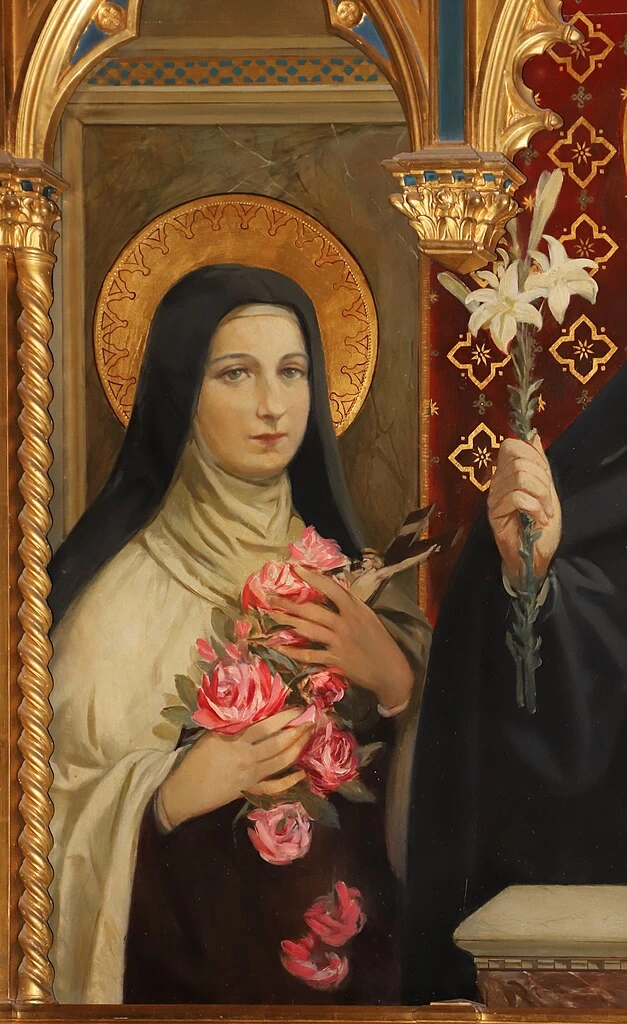 Trittico di santa Giuliana Falconieri, Santa Teresa di Lisieux - Chiesa dei sette santi, Firenze, dettaglio